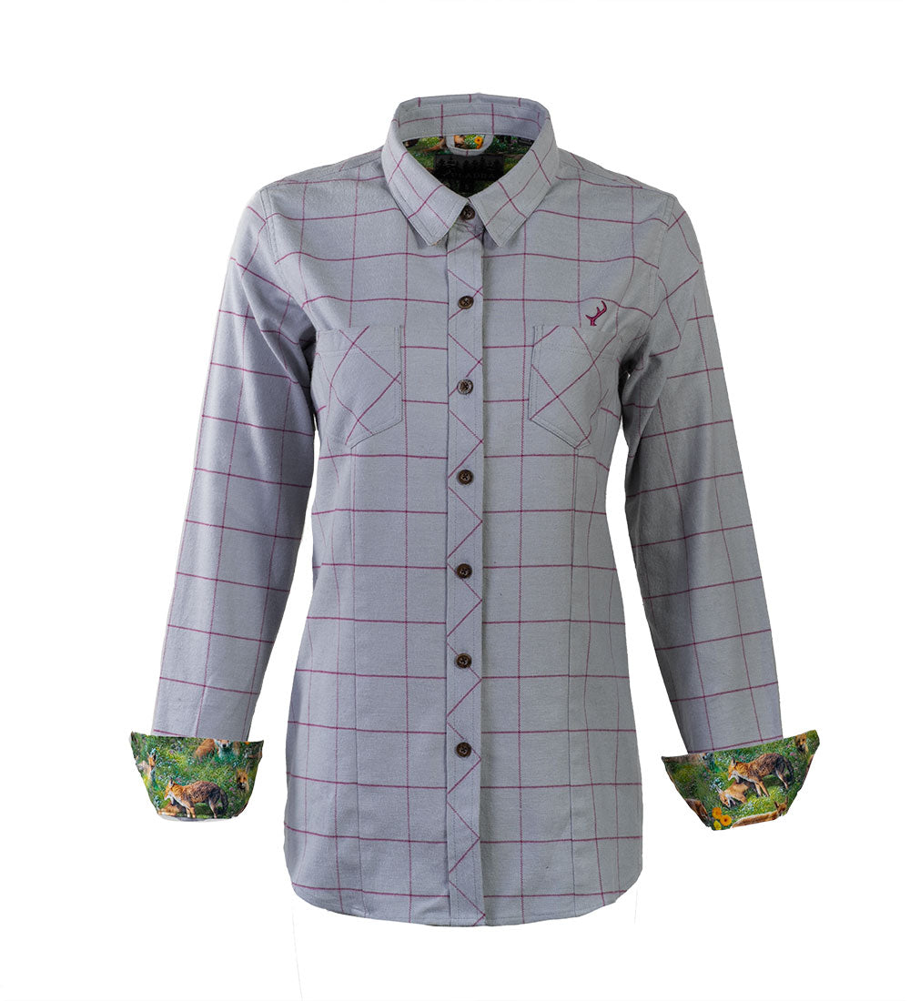 Women's Peregrine Every Day Stretch Flannel Shirt- Huckleberry Grey