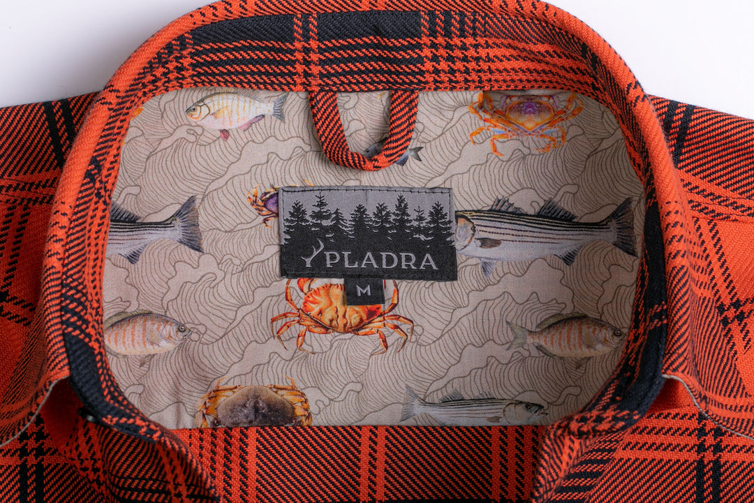 Close-up of a red plaid Women&