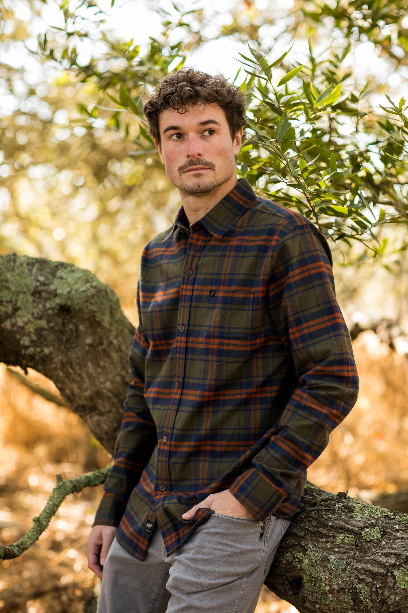 Men's Elli Every Day Flannel Shirt- Elm Green