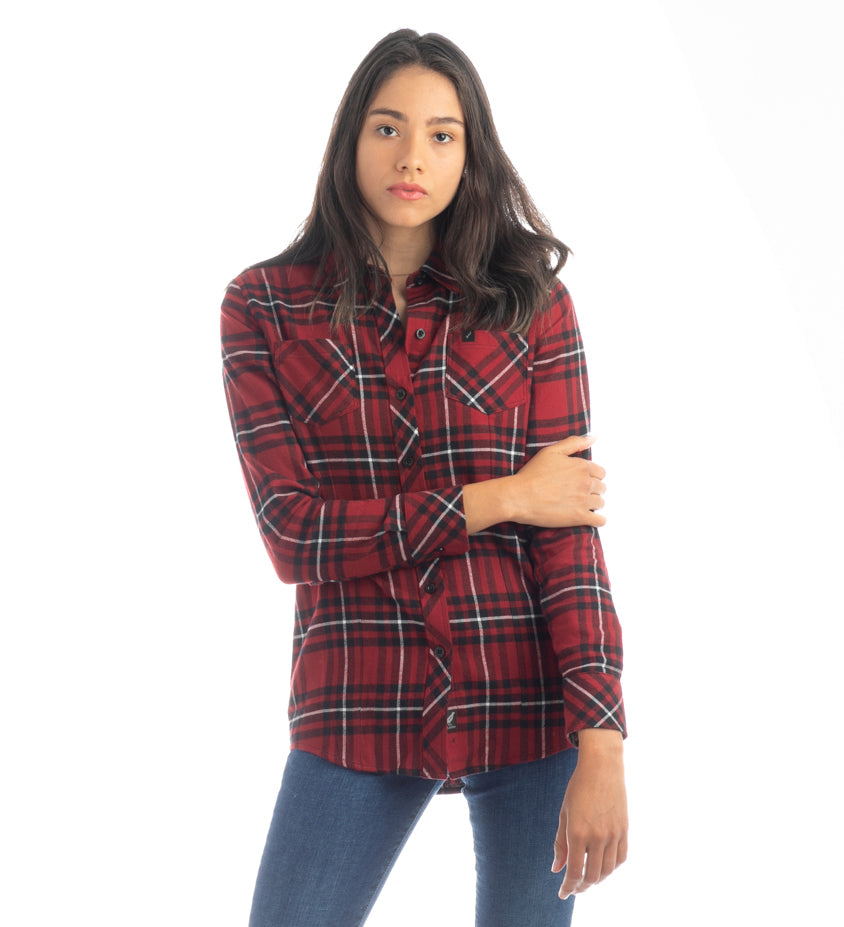 Women's Every Day Flannel Shirt- Rocky Red