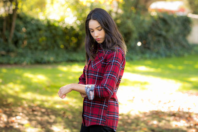 Women's Every Day Flannel Shirt- Rocky Red