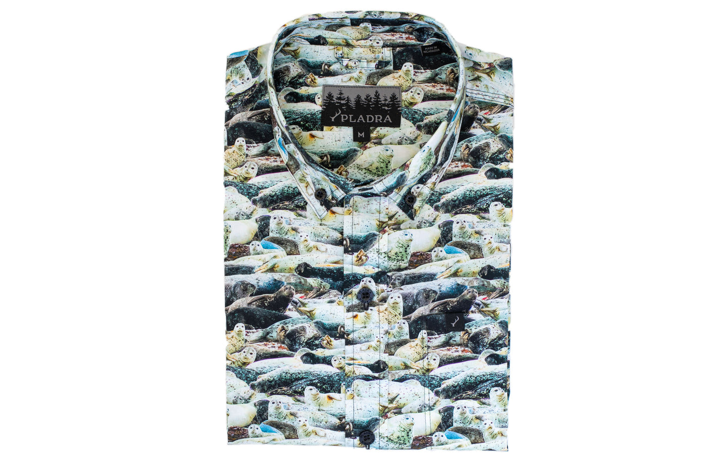 Pladra Men's S/S Printed Outdoor Aloha Shirt - Mountain Lions XX-Large-Tall