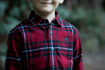Toddler Cubs Flannel Shirt- Rocky Red