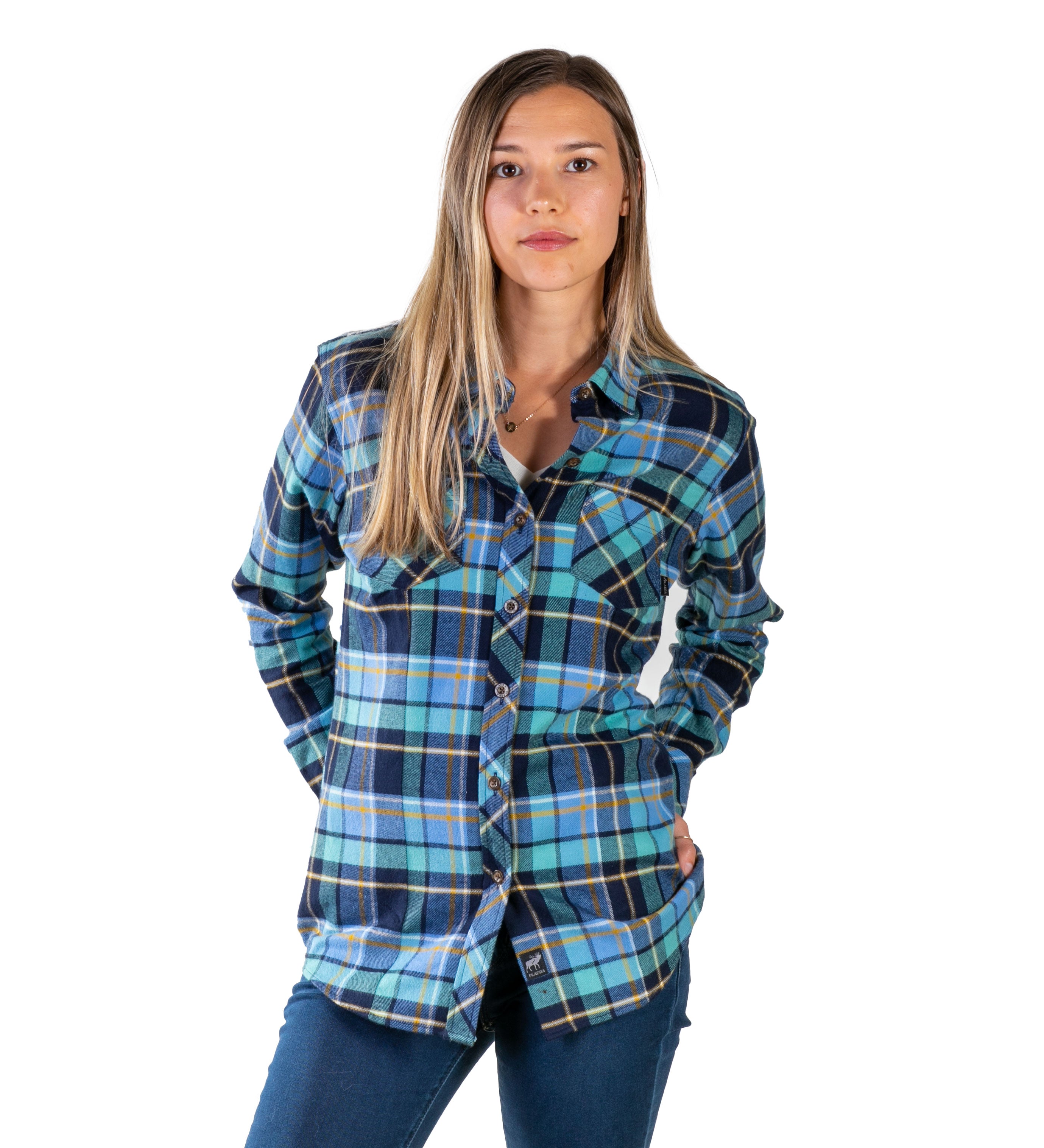 Women's Every Day Flannel Shirt- Bay Blue – Pladra