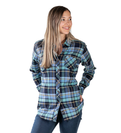 Women's Leon Workhorse Flannel Shirt- Bay Blue