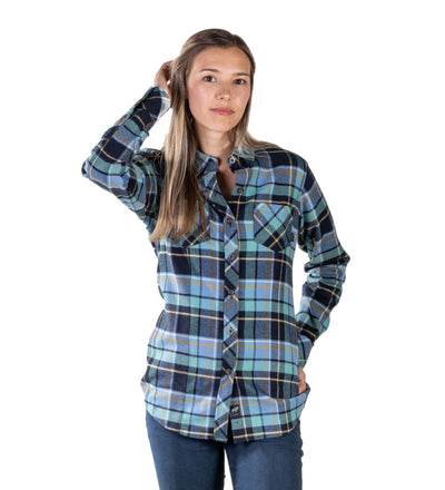Women's Leon Workhorse Flannel Shirt- Bay Blue