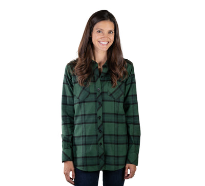 Women's Peregrine Every Day Flannel Shirt- Ever Green