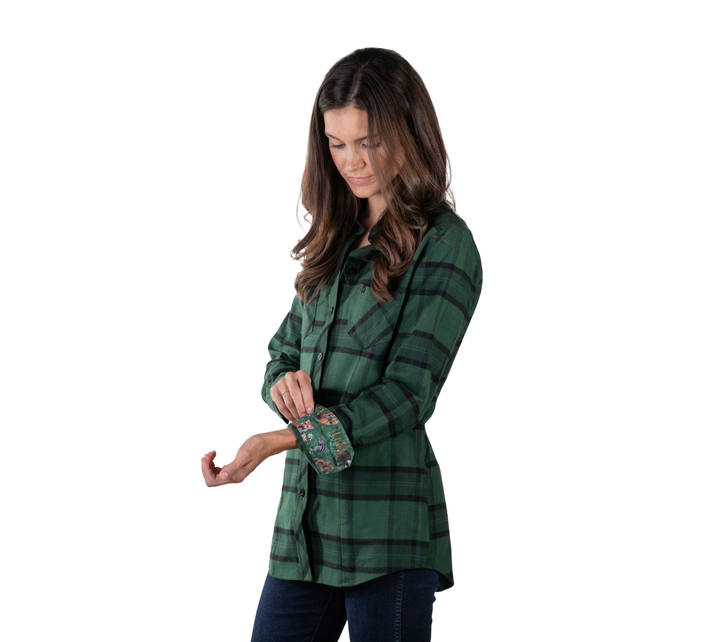 Women's Every Day Flannel Shirt- Ever Green
