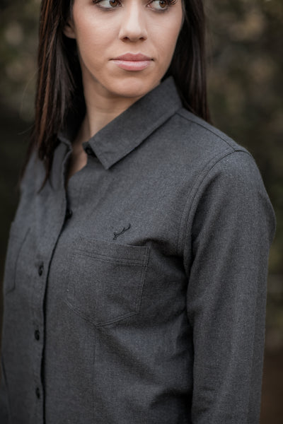 Women's Cascade Flannel Shirt - Jet Black Heather