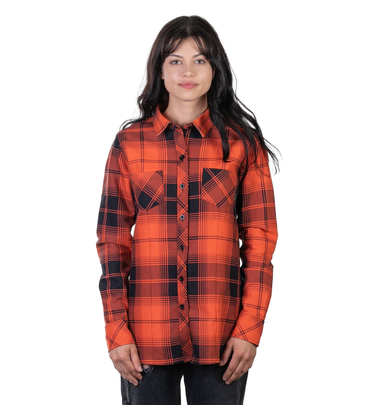 Women's Leon Workhorse Flannel Shirt- October Orange