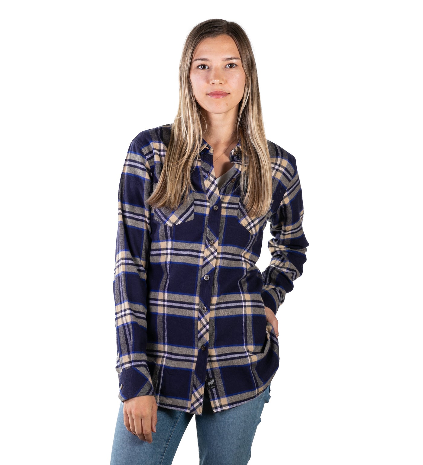 Women's Leon Workhorse Flannel Shirt- Slate Blue